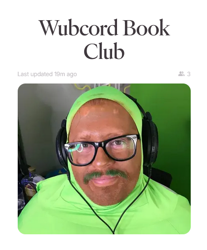AdamTwosleeves's tweet photo. @PaymoneyWubby I started a book club on Fable for the community. Are you good with this pic or do you want to provide a different one? https://t.co/51sshJB2cR
