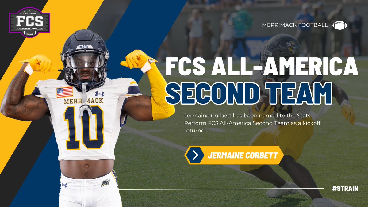 Earned it💪📈💰

Jermaine Corbett has been selected to the Stats Perform FCS All-America Second Team as a kickoff returner!

Congrats Jermaine!

#GoMack // #MackTough // #STRAIN