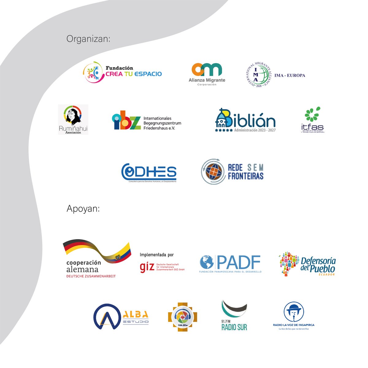 PADF Ecuador (@padfecuador) on Twitter photo ¿Conoces realmente la realidad migratoria?
WEBINAR FRONTERA 360: La Nueva Movilidad Humana
PANELISTAS:
- Eduardo Baldeón (Alianza Migrante)
- Jacques Ramirez (Experto en Movilidad Humana)
- María Changoluisa – Moderadora.
Tema: La Vulnerabilidad Institucional - Papeles y Personas ¿Conoces realmente la realidad migratoria?
WEBINAR FRONTERA 360: La Nueva Movilidad Humana
PANELISTAS:
- Eduardo Baldeón (Alianza Migrante)
- Jacques Ramirez (Experto en Movilidad Humana)
- María Changoluisa – Moderadora.
Tema: La Vulnerabilidad Institucional - Papeles y Personas