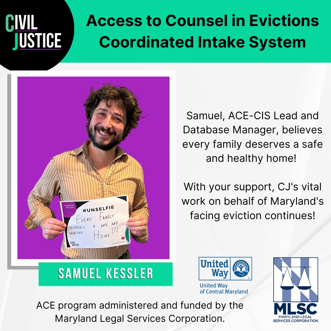 CivilJusticeInc's tweet photo. Maryland residents facing eviction now have a lifeline thanks to the Coordinated Intake System for Access to Counsel in Evictions (ACE-CIS). Tenants can now contact one number, @UnitedWayCM's 211 line, for access to representation through 10 different legal services providers. https://t.co/8LsRPBqwzX