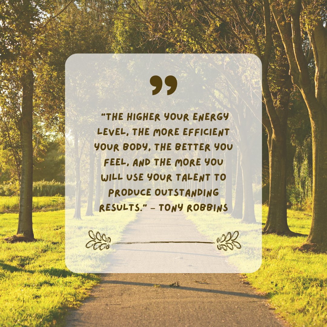 VGWellness's tweet photo. 🌟 Wellness Wednesday Reminder 🌟
Your energy is your superpower! 💪✨

Tony Robbins said it best:
“The higher your energy level, the more efficient your body, the better you feel, and the more you will use your talent to produce outstanding results.” https://t.co/jCyAwsWpQa