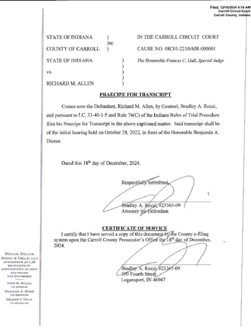 RMproductionsX's tweet photo. Some would say an initial hearing is a CRITICAL STAGE in which counsel is constitutionally imperative.

We will finally learn what really happened at secret initial hearing, #RichardAllen reportedly "clad in protective gear", due process rights all but ignored.

#DelphiTrial https://t.co/ppIsyuTgxI