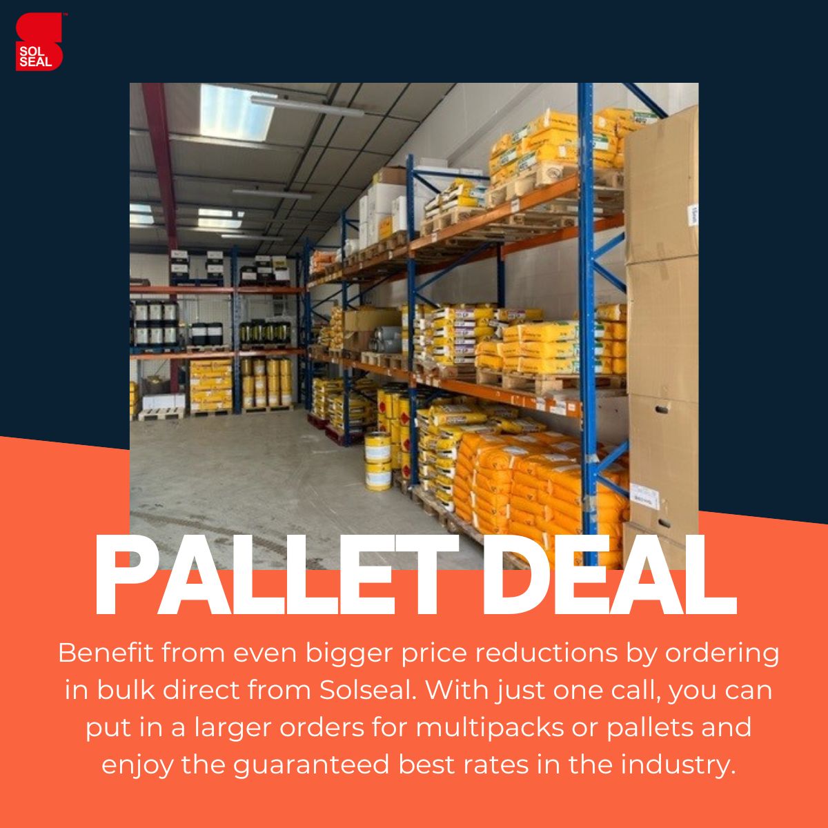 SolsealUK's tweet photo. Want to score a great deal? You've come to the right place! Solseal offers fantastic pallet deal discounts on all orders! 

So don't wait too long. Get a great deal by contacting our team: https://t.co/FUoVnde4mA 

#PalletDeals #Solseal #Construction https://t.co/bu9Q7MXPfV