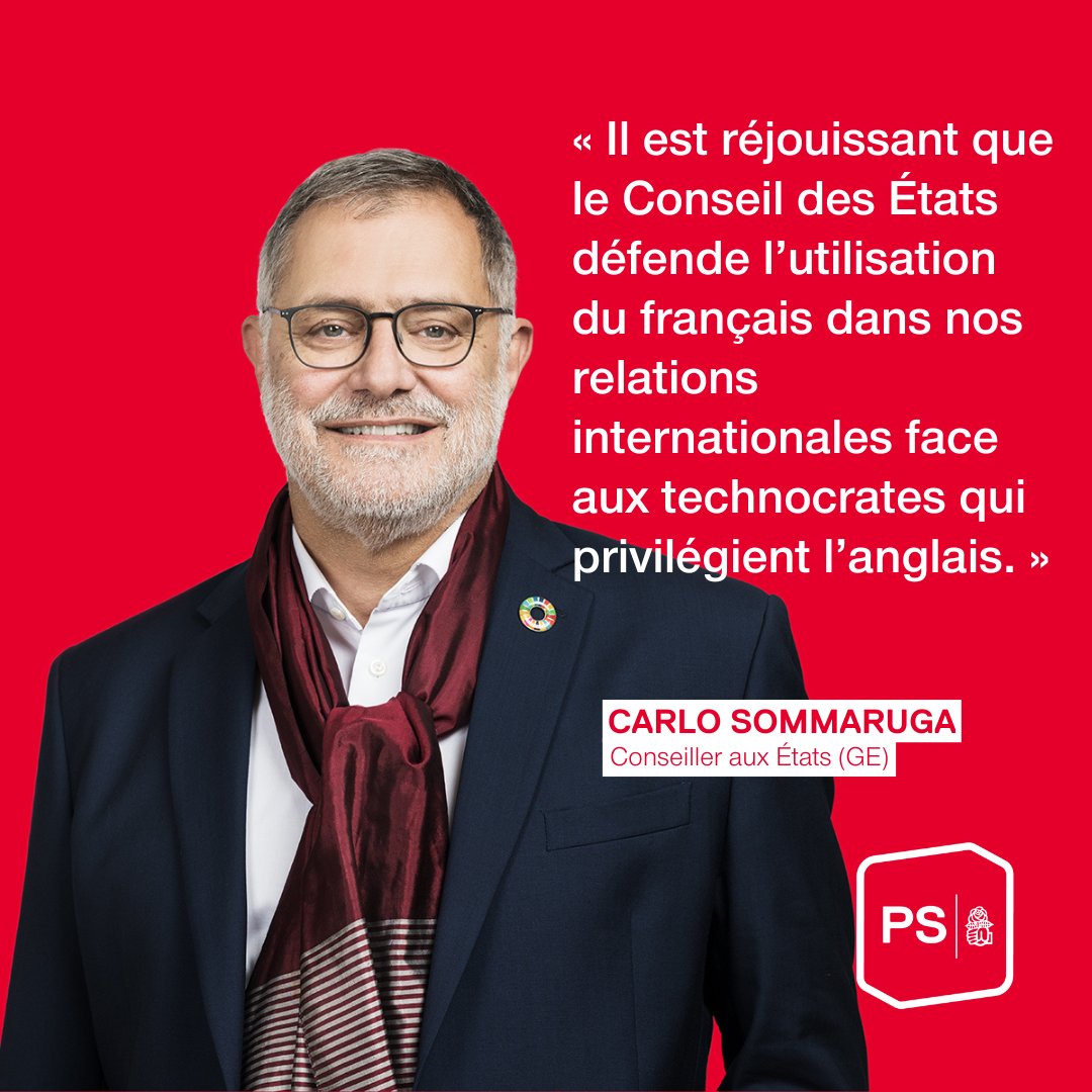 PSSuisse's tweet image. Le Conseil des États approuve une motion de @CarloSommaruga visant à maintenir les langues officielles suisses comme langue de travail avec les institutions et organisations internationales. Une bonne nouvelle pour le plurilinguisme de notre pays !