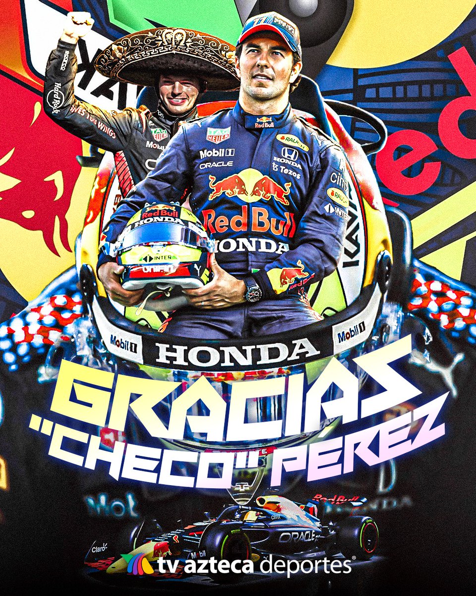 AztecaDeportes's tweet photo. ¡GRACIAS, CHECO! 🇲🇽 @SChecoPerez 

Por todas las emociones que nos regalaste en los últimos 4 años con Red Bull. 🥲

¡ORGULLO DE TODOS LOS MEXICANOS! 

Lo mejor aún está por venir... 🙏 https://t.co/1qjXqXAchB