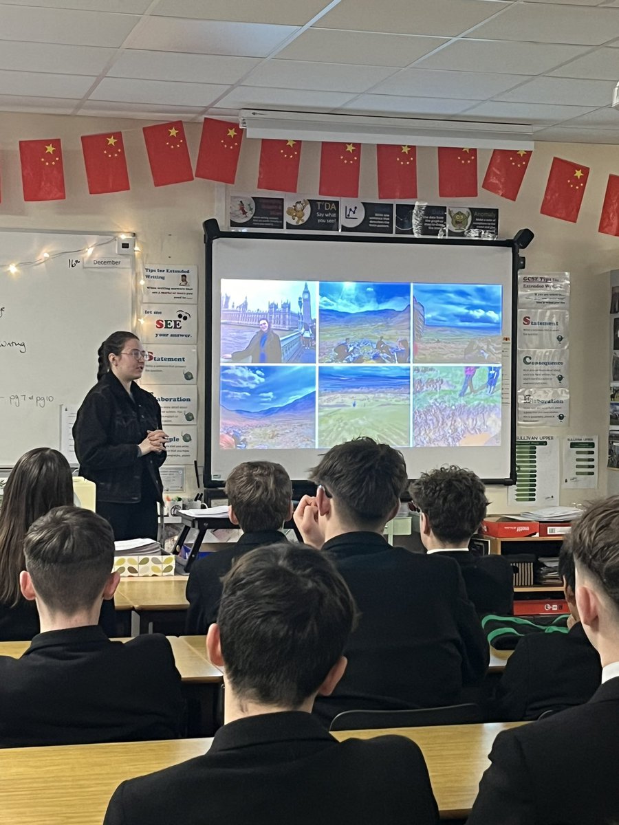 SUSGeog's tweet photo. Great to have Nikki Houston in school to chat about studying Earth &amp; Environmental Science at Lancaster University. She shared about the modules she is taking, lab skills and field trips to Mull, Staffa, Iona, the Lake District, Donegal, London and Mt Etna. Thank you! 🌍 https://t.co/oyImA1mfKS