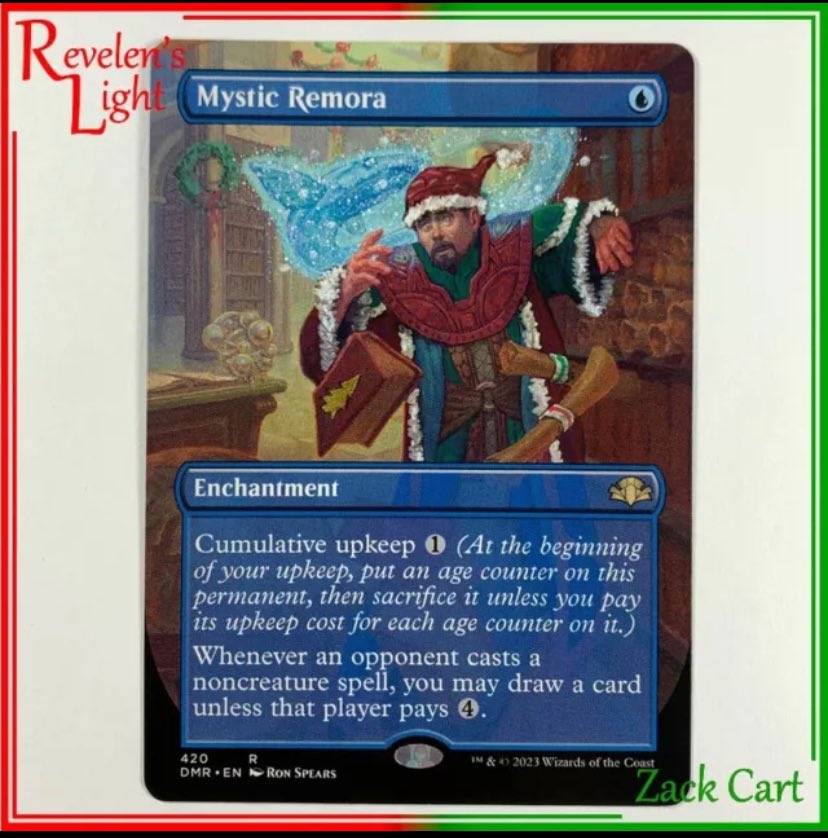 🎄🚨XMAS ALTER GIVEAWAY! 🚨🎄 

Won this altered mystic remora from the amazingly talented <a href="/Revelens_Light/">Zack - Revelen's Light Alters</a> ! Original plans for it changed and i want to do a giveaway to you all! 

To enter:

Follow @doot_tcg 

Like this post!

Retweet this tweet! 

Winner pulled on christmas!
