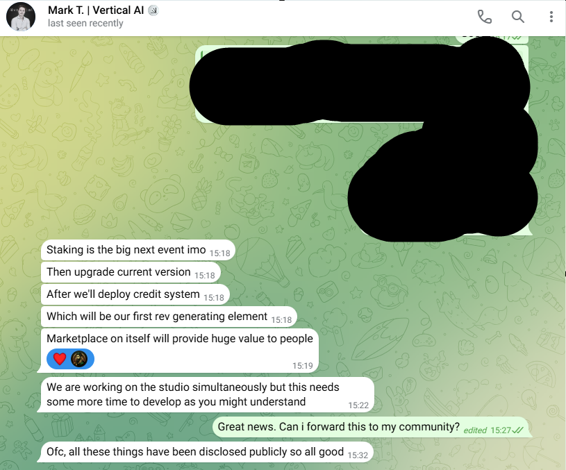 🪽Szybki update projektów od Oliego:

$VERTAI 
Małe info na początek projekt dziś wybił 100x od wejścia (850k mcap) - całość rozgrywana live ( zakupy live na discord) cała pozycja od początku prowadzona na X🔥
Start projektu:
x.com/Oli_Oli_crypto…
pierwsze zrzuty snajperów: