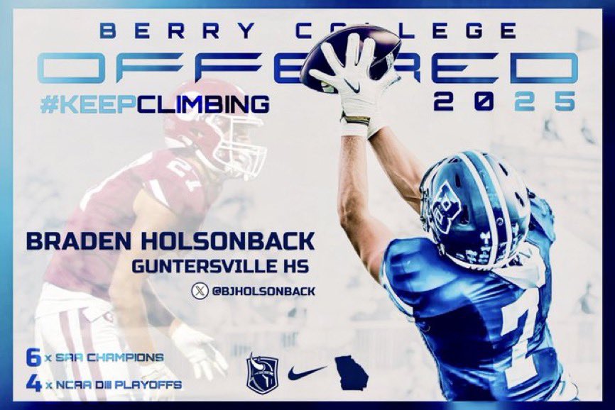 Blessed to receive my first offer to berry collage🔵⚪️ <a href="/BerryFootball/">Berry Football</a> <a href="/McraeAlexavier/">Alexavier McRae</a>