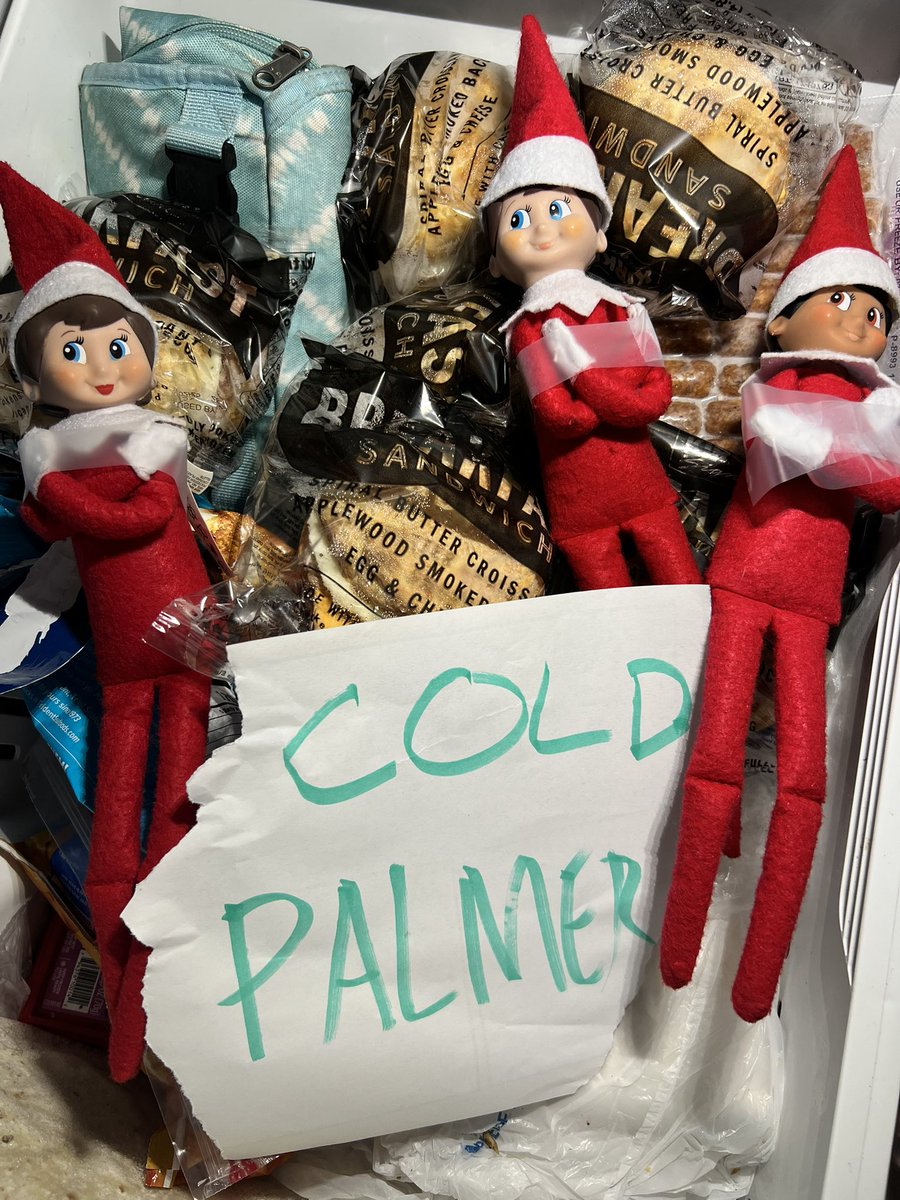 RunTMC's tweet photo. When your teenage son is a HUGE fan @ChelseaFC and @ColePalmer_0, and is in charge of helping with the family’s elves on the shelves… 😂🥶 https://t.co/jDHfOca6tu