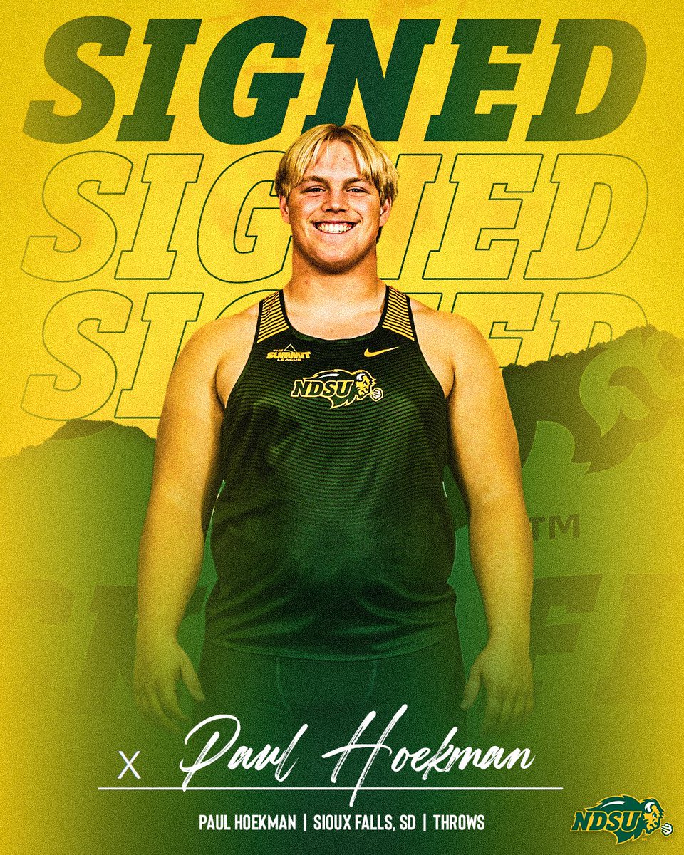 Welcome to the Bison, Paul Hoekman!

🦬 Sioux Falls Christian HS
🦬 4th at New Balance Nationals in shot put
🦬 PRs of 64-4 in shot put, 165-6 in discus
🦬 South Dakota state champ in shot put
🦬 State runner-up in discus
