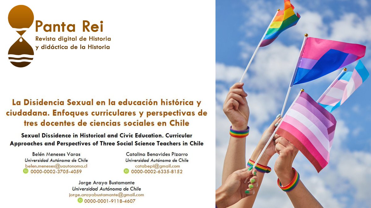 ¿Nuestra educación está completa si omite la historia de las personas LGTBIQ+? ️‍Este estudio de B. Meneses, C. Benavides y J. Araya de <a href="/uautonomachile/">UA</a> 
invita a reflexionar y actuar. ¡
➡️ doi.org/10.6018/pantar… 

#educacion #LGBTQ+ #Inclusion 
<a href="/index_210/">index210</a> <a href="/Red14ECCSS/">Red14ECCSS</a> <a href="/aupdcs/">AUPDCS</a>