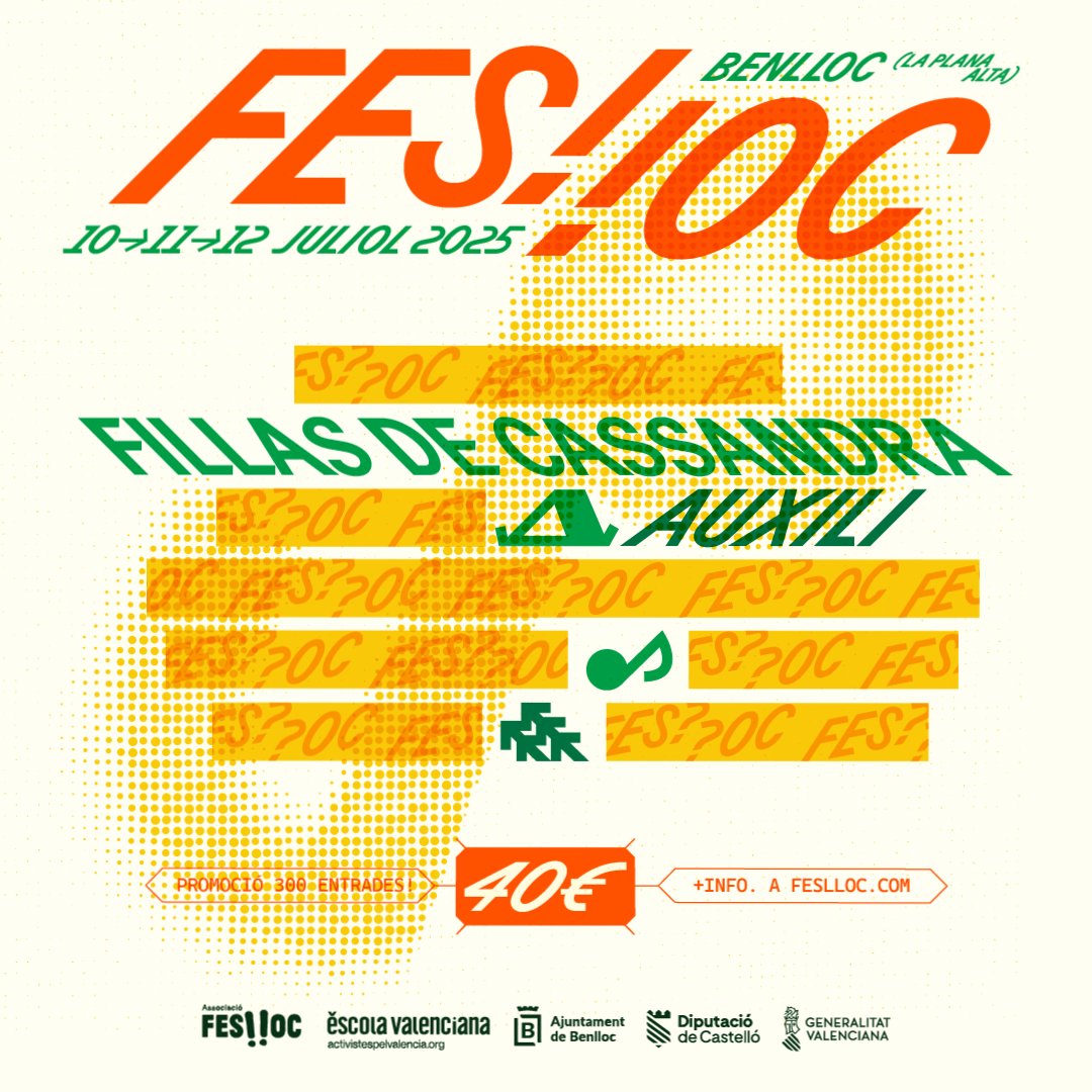 De festivals, n’hi ha molts..., però el meu és el <a href="/Feslloc/">FES‼OC</a>. 
Per coherència personal, política i lingüística. Perquè darrere no hi ha cap interés lucratiu, només la voluntat de donar suport a la música en valencià.
Jo ja tinc la meua entrada. I tu? 
feslloc.com