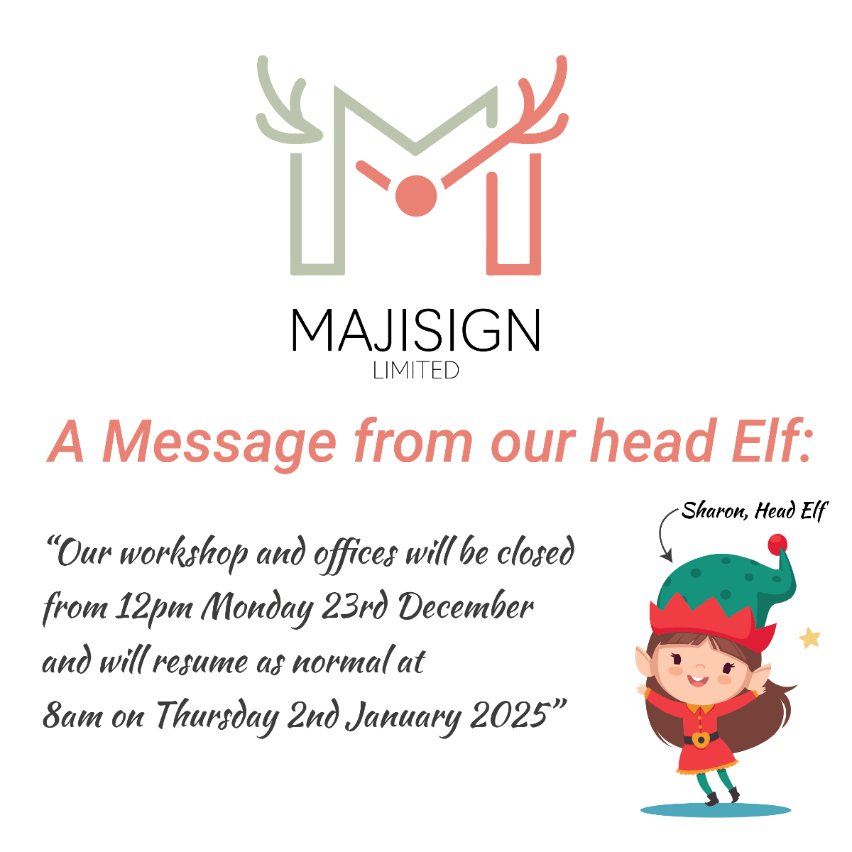 A message from our head elf...