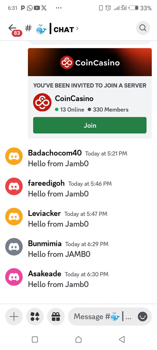 asakeade317's tweet photo. I’ve just joined the Whale Community on Discord! Earn rewards from Whale and more Jambo partners at https://t.co/KjhDJXnKHk @whalegames_en @jambotechnology #sometimeslosealwayswin https://t.co/lLHfW0m502