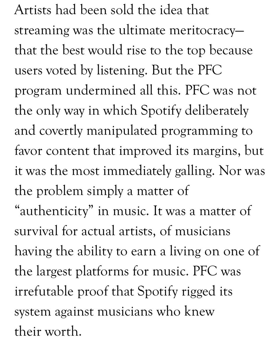 UMAW_'s tweet image. ‼️NEW:  Liz Pelly reveals Spotify’s secret exploitation model Perfect Fit Content: thousands of songs created by underpaid, anonymous subcontractor musicians through shady production houses, prioritized by Spotify as the royalties improved its margins.