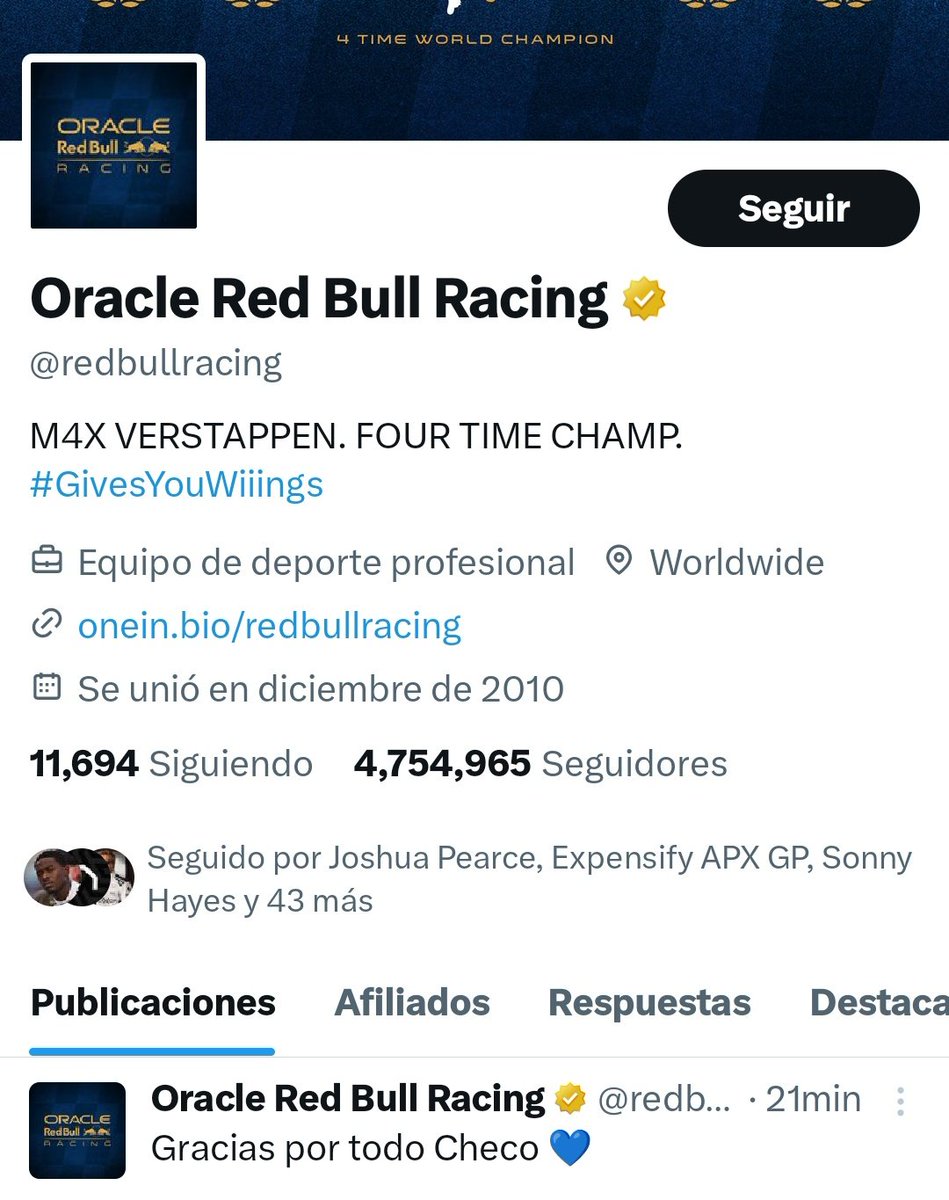 JuanERamiro1's tweet photo. @redbullracing @SChecoPerez Se va @SChecoPerez , nos vamos todos #unfollowredbull https://t.co/v8pM8vObTP