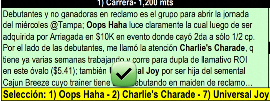laguiadelpool's tweet image. Abrimos con el pie derecho la tanda hípica @TampaBayDownsFL con una exacta de $9.70...
Todavía están a tiempo de descargar La Guía del POOL @DRFenEspanol...
drfenespanol.com/la-guia-del-po…