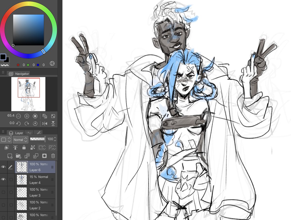 mardyart's tweet image. jinx ekko wip cause i love the concept art designs so Much