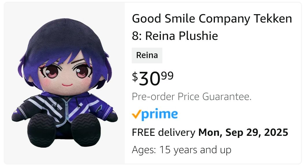 Reina Plush Preorder is live on Amazon. Given GoodSmile is having