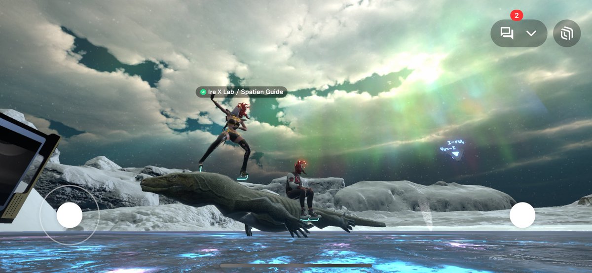 DJCkay's tweet photo. Ice skating &amp; exploring #IruleWinterland with @iraxlab to see if I’ve been naughty or nice for this year?! 

Getting into the Christmas spirit 🎄☃️
@Spatial_io @readyplayerme #Spatial #Metaverse #Avatar 🦎 #Spatial 🎁 https://t.co/8bX5pnMesj