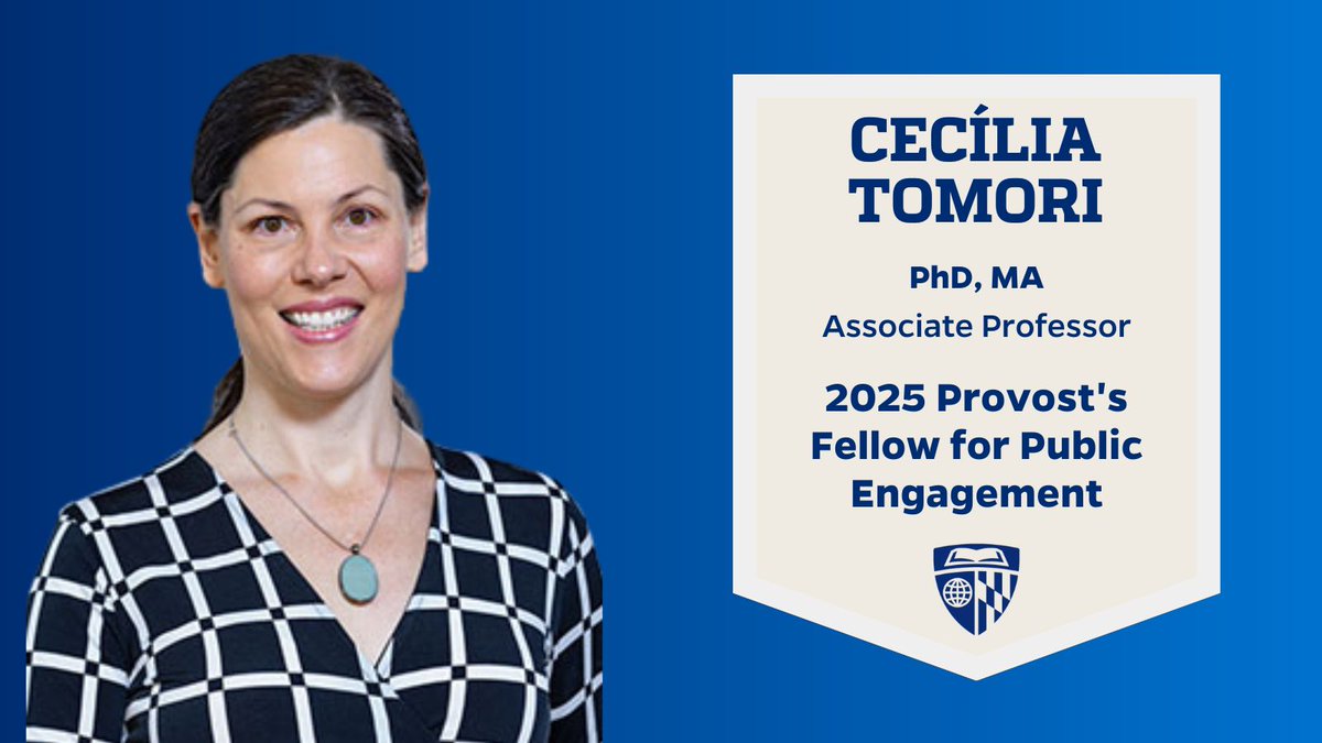 Congratulations to <a href="/DrTomori/">Dr. Cecília Tomori</a> on being named one of 16 Provost Fellows for Public Engagement! The fellowship is a yearlong program to increase the reach and impact of their research while building skills for engaging the public across a range of platforms. #GoHopNurse
