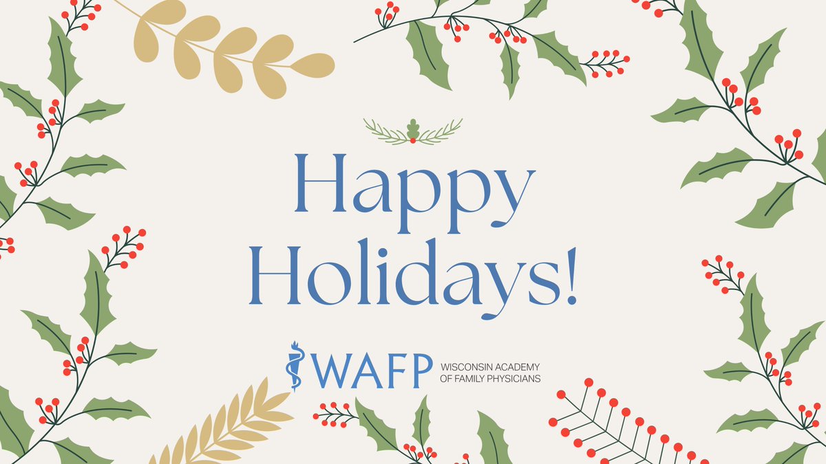Happy Holidays from WAFP!

We're grateful for the family physicians advancing health and equity across Wisconsin. Together, we’re building thriving communities through compassion and excellence in Family Medicine.

Wishing you a season filled with joy, warmth, and wellness!