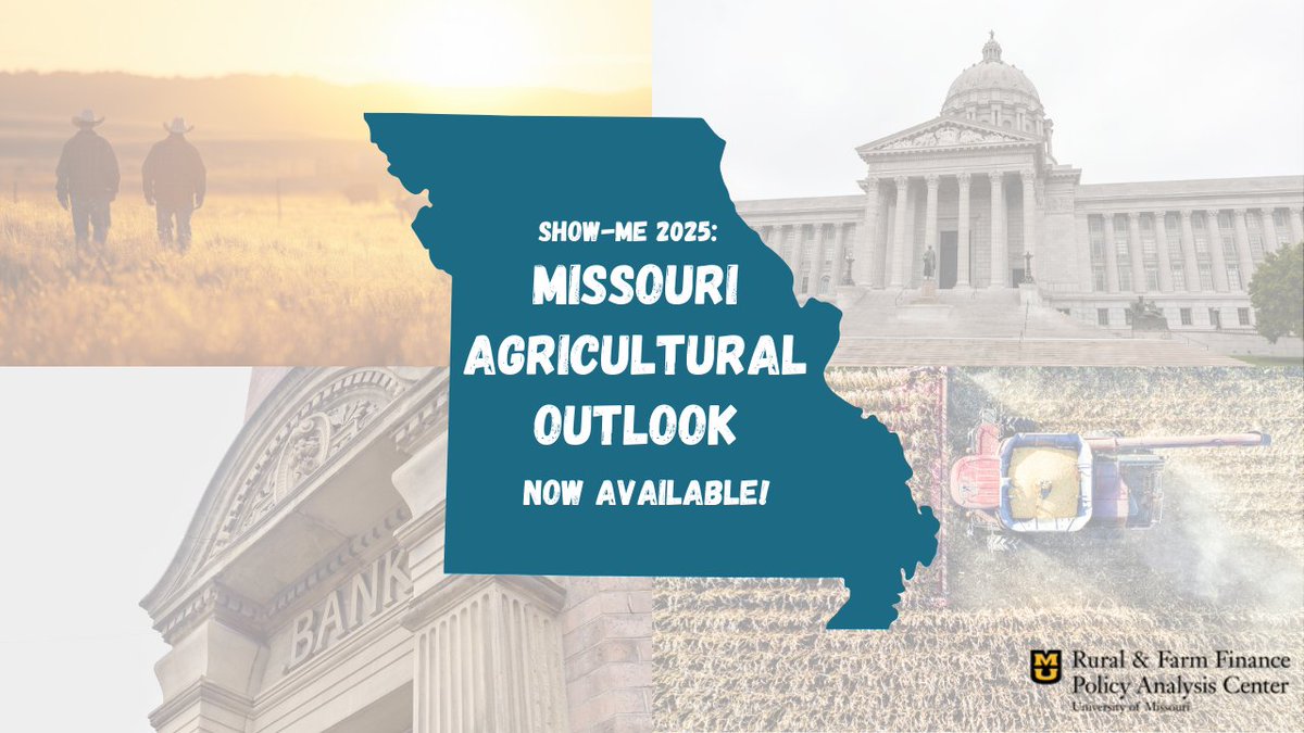 The "Show-Me 2025: Missouri Agricultural Outlook" is now available! This report dives into the key factors shaping Missouri's agriculture industry, offering valuable insights into the challenges and opportunities ahead.

To view this report, visit: ruralandfarmfinance.com/publications/