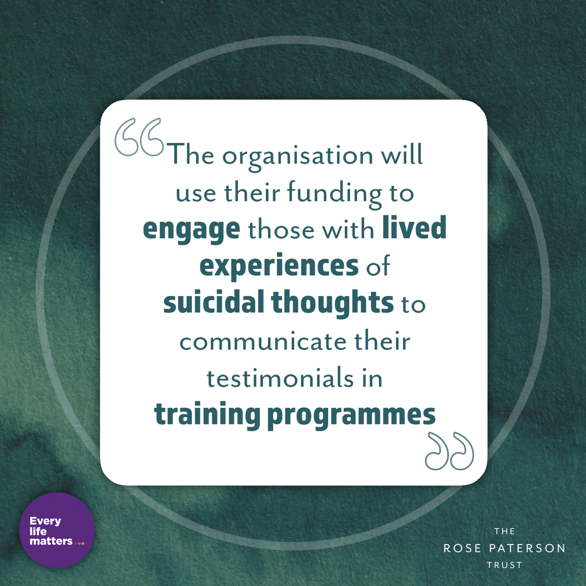 Rose Paterson Trust (@rpatersontrust) on Twitter photo MEET THE GRANTEE!
We are delighted to support <a href="/Every_Life_Cumb/">Every Life Matters | Cumbria</a> for a second year, helping them reach more young people in more schools, breaking the stigma and looking after the next generation. #suicideprevention #mentalhealth #charity MEET THE GRANTEE!
We are delighted to support <a href="/Every_Life_Cumb/">Every Life Matters | Cumbria</a> for a second year, helping them reach more young people in more schools, breaking the stigma and looking after the next generation. #suicideprevention #mentalhealth #charity