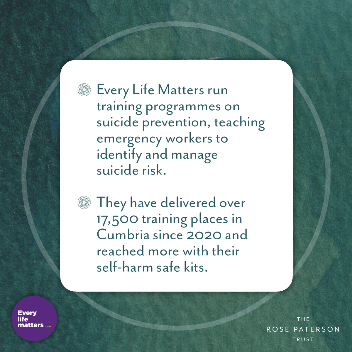 RPatersonTrust's tweet photo. MEET THE GRANTEE! 

We are delighted to support @Every_Life_Cumb for a second year, helping them reach more young people in more schools, breaking the stigma and looking after the next generation. #suicideprevention #mentalhealth #charity https://t.co/3BD6hLQ51N