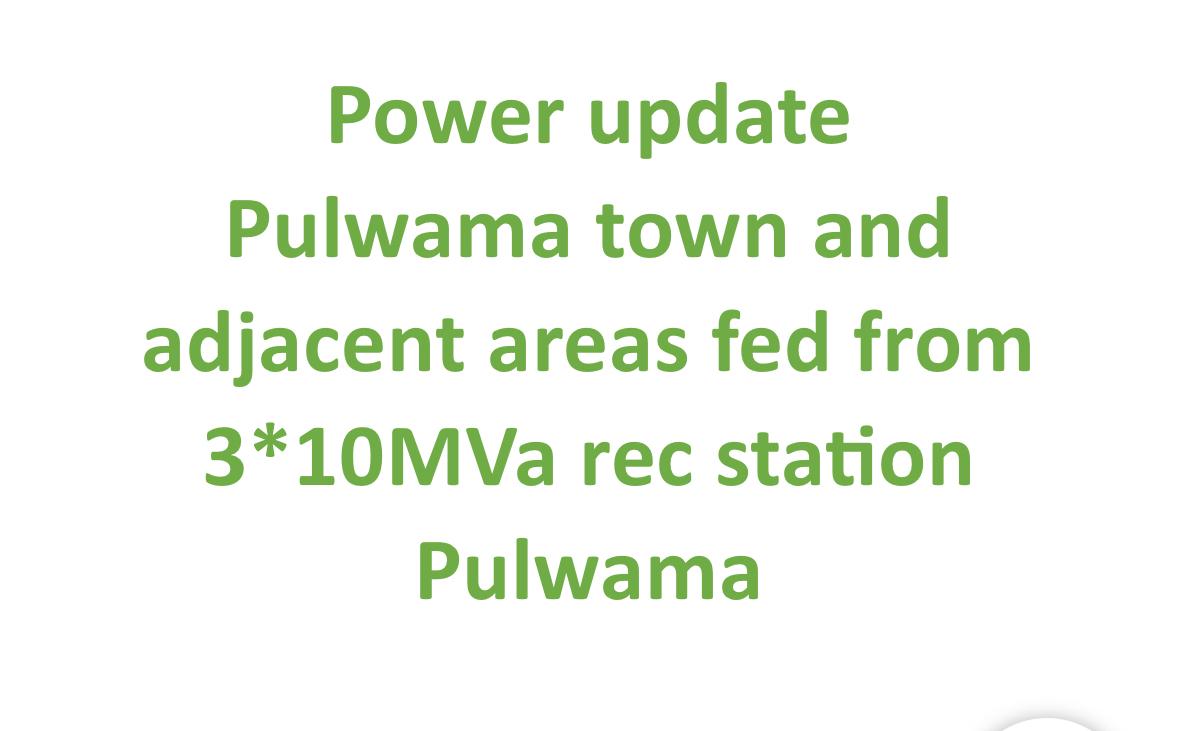 3 feeders of town Pulwama viz hot line, esential &amp; 1 domestic feder with abt 1500 consumers have been restored through alternate arangement. Rest work for dry out ll continue for whole night. 
We are expecting testing  tomorow morning to restore suply in afected feders