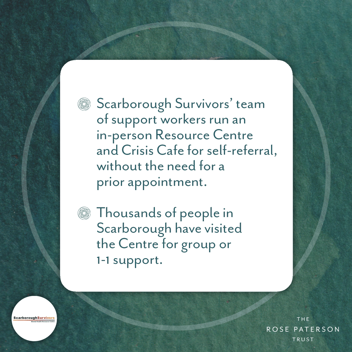 RPatersonTrust's tweet photo. MEET THE GRANTEE! 

@SurvivorsOffice are another new grantee, providing an open-door crisis centre, welcoming people in to receive help and support. 

They’re working right where it matters, offering a lifeline of hope to many. #suicideprevention #mentalhealth #charity https://t.co/eYGG5120tl