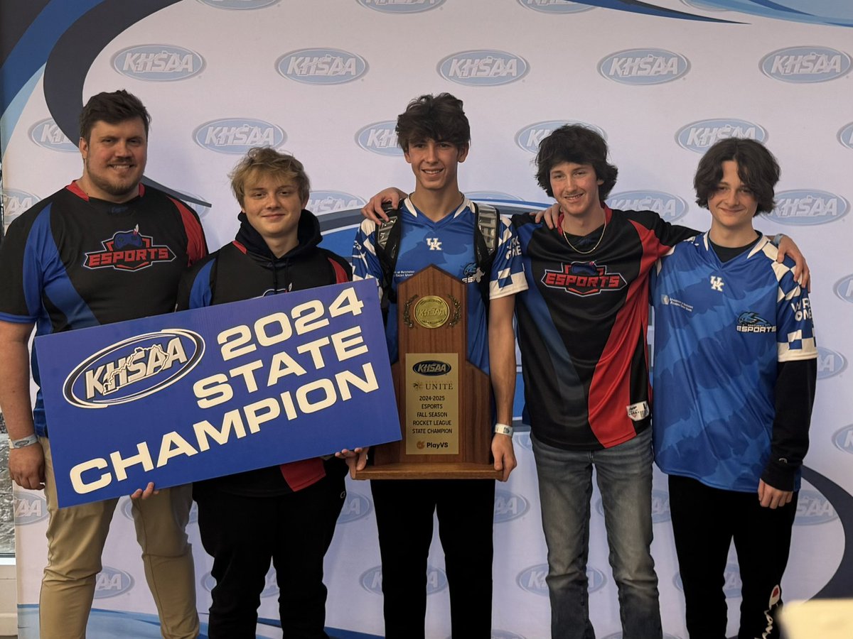 Congratulations to Coach Haney, Conner Purvis, Marc Small, Will Compton, and Will Korossy for winning their third Rocket League State Championship!!!