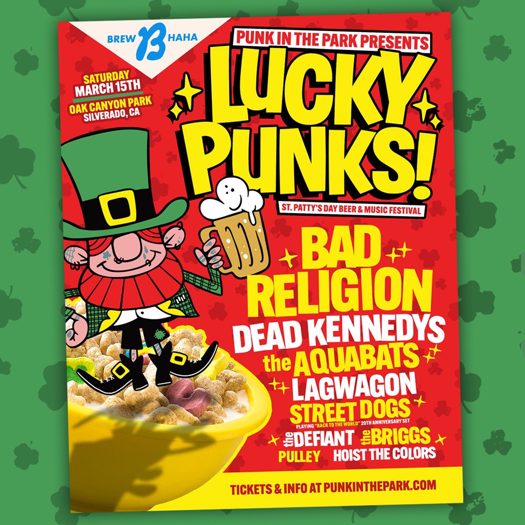 THE AQUABATS! (@theaquabats) on Twitter photo Well look how LUCKY we are! You know what to do, punks. Punch that BUY button for <a href="/punk_inthepark/">Punk in The Park</a> ! Tickets are on sale⦠NOW!
us-east-2.protection.sophos.com/?d=punkinthepa⦠Well look how LUCKY we are! You know what to do, punks. Punch that BUY button for <a href="/punk_inthepark/">Punk in The Park</a> ! Tickets are on sale⦠NOW!
us-east-2.protection.sophos.com/?d=punkinthepaā¦