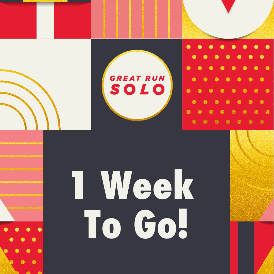 1 WEEK TO GO until Christmas Day and the end of the Christmas #GreatRunSolo Challenge.

Don’t forget to log your runs and see if you can reach one of our distance awards: 

❄️ 30 miles - Brr-illiant Job  
🎄 60 miles - Yule Crushed It  
🔔 100 miles - Jingled All The Way
