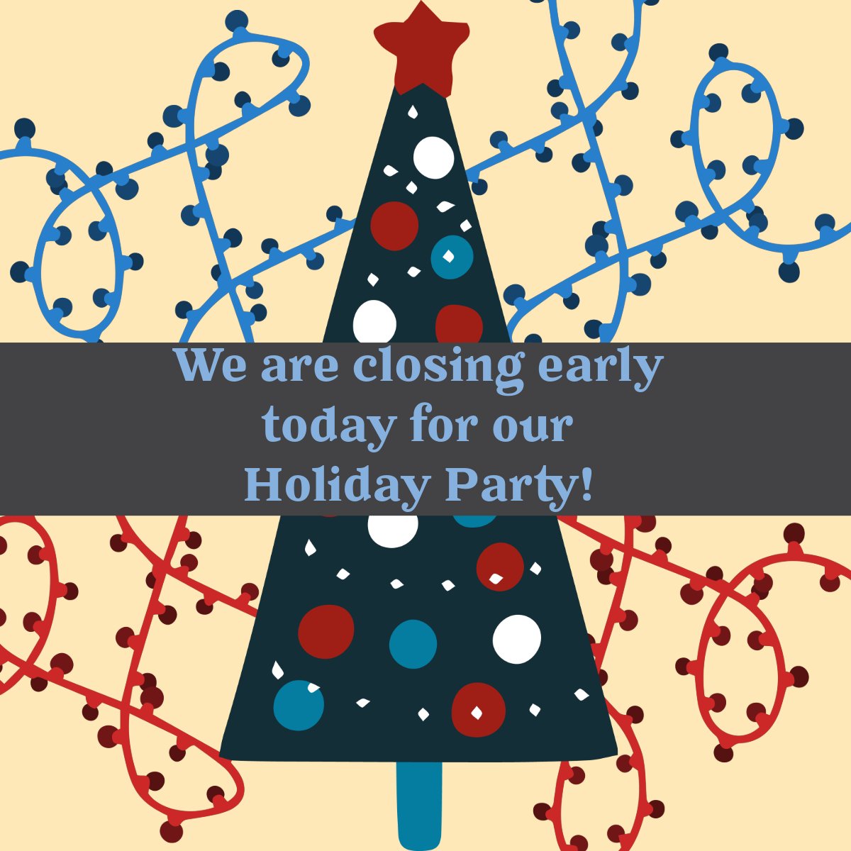 McDantim's tweet photo. Happy Wednesday, everyone!
We are having our holiday party and are closing early. We'll be back in the office at 8 am tomorrow.
Have a wonderful day! https://t.co/Nwidlej3uQ