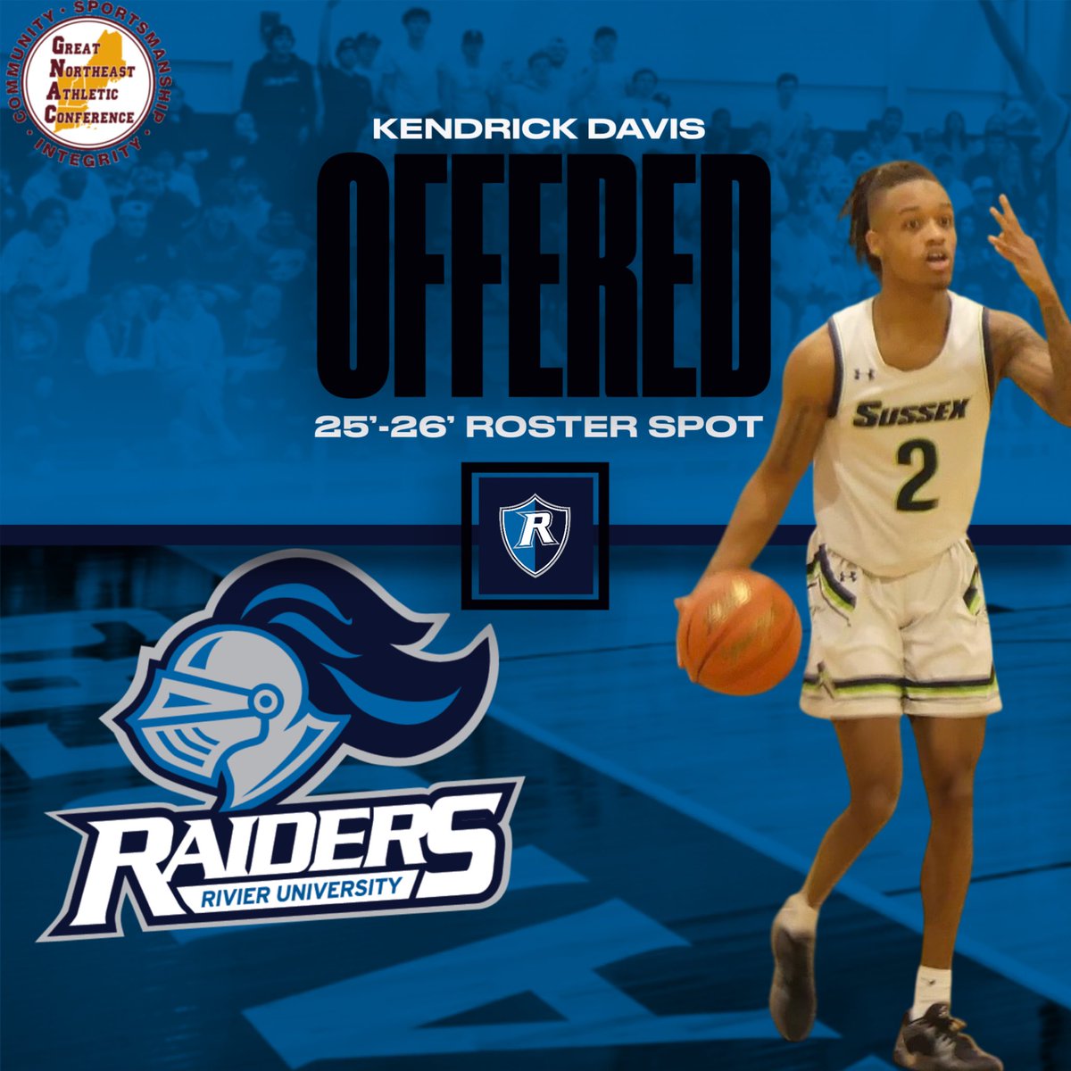 kendrickdavis02's tweet image. Very thankful and blessed to receive an offer from Rivier University💙 #F2G #LLCash