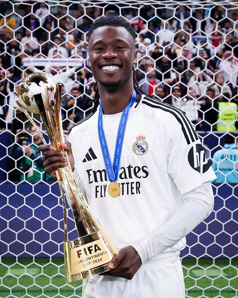 Camavinga's tweet image. Another trophy with the best club in the world! I love my team 🤍 Thank you Qatar for the warm welcome!