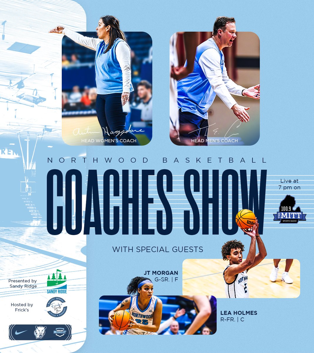 We are back for the Northwood Basketball Coaches Show tonight!!!
Listen live at 7 PM (!) on 100.9 FM The Mitt or online at bit.ly/3TWoPgA