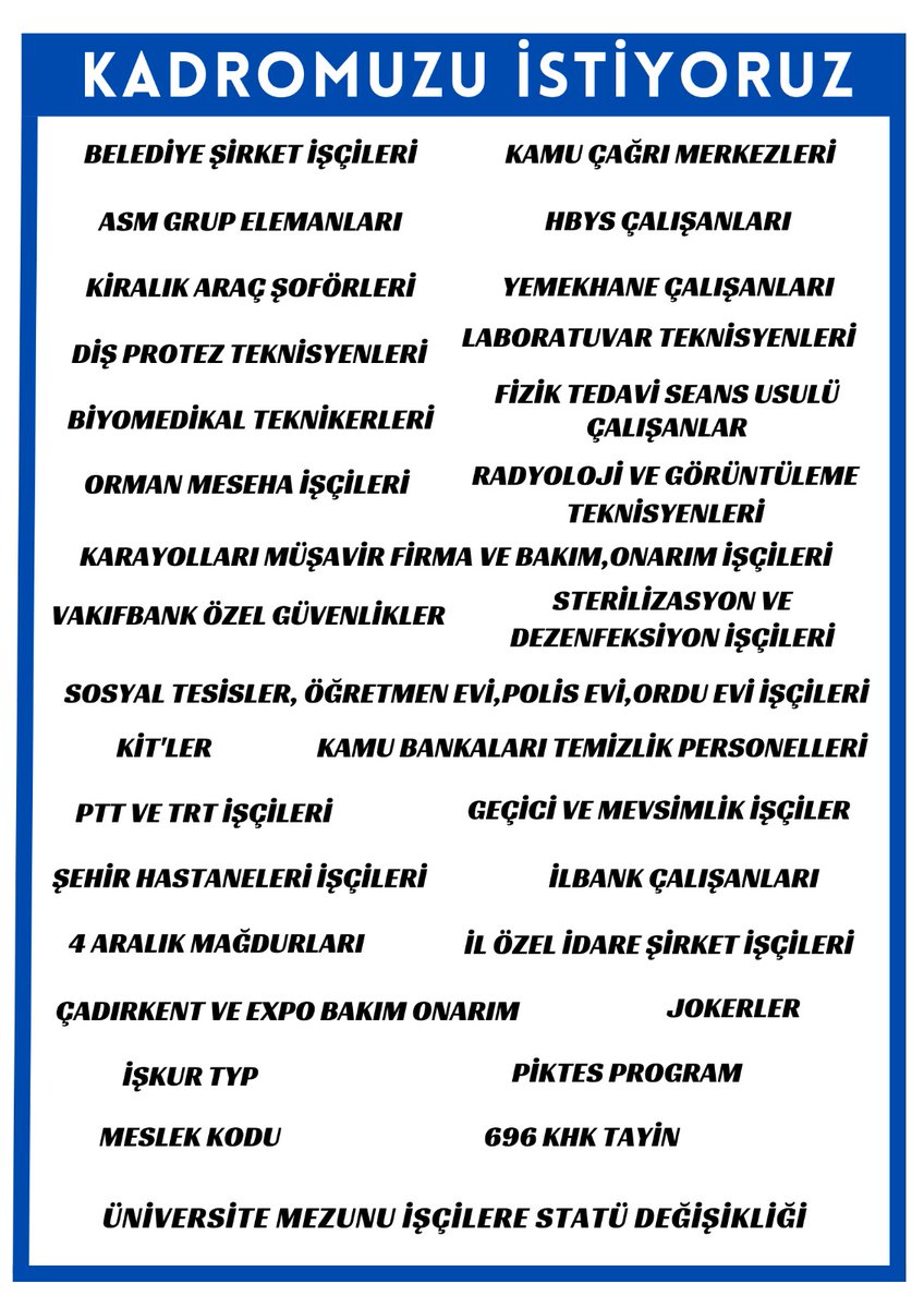 Fatih Öksüz (@fatihoksuz28) on Twitter photo TaşeronaSeçimde SözVerdiniz
Her defasında Kamu Çerçeve Protokolünde yer verdiğiniz Taşeron işçiler ne yazık ki bir Kamu Çerçeve Protokolünün daha süresi dolacak olmasına rağmen kadroya alınmadı.Bu da sendikaların başarısızlığını gözler önüne sermiştir. <a href="/isikhanvedat/">Prof. Dr. Vedat Işıkhan</a> TaşeronaSeçimde SözVerdiniz
Her defasında Kamu Çerçeve Protokolünde yer verdiğiniz Taşeron işçiler ne yazık ki bir Kamu Çerçeve Protokolünün daha süresi dolacak olmasına rağmen kadroya alınmadı.Bu da sendikaların başarısızlığını gözler önüne sermiştir. <a href="/isikhanvedat/">Prof. Dr. Vedat Işıkhan</a>