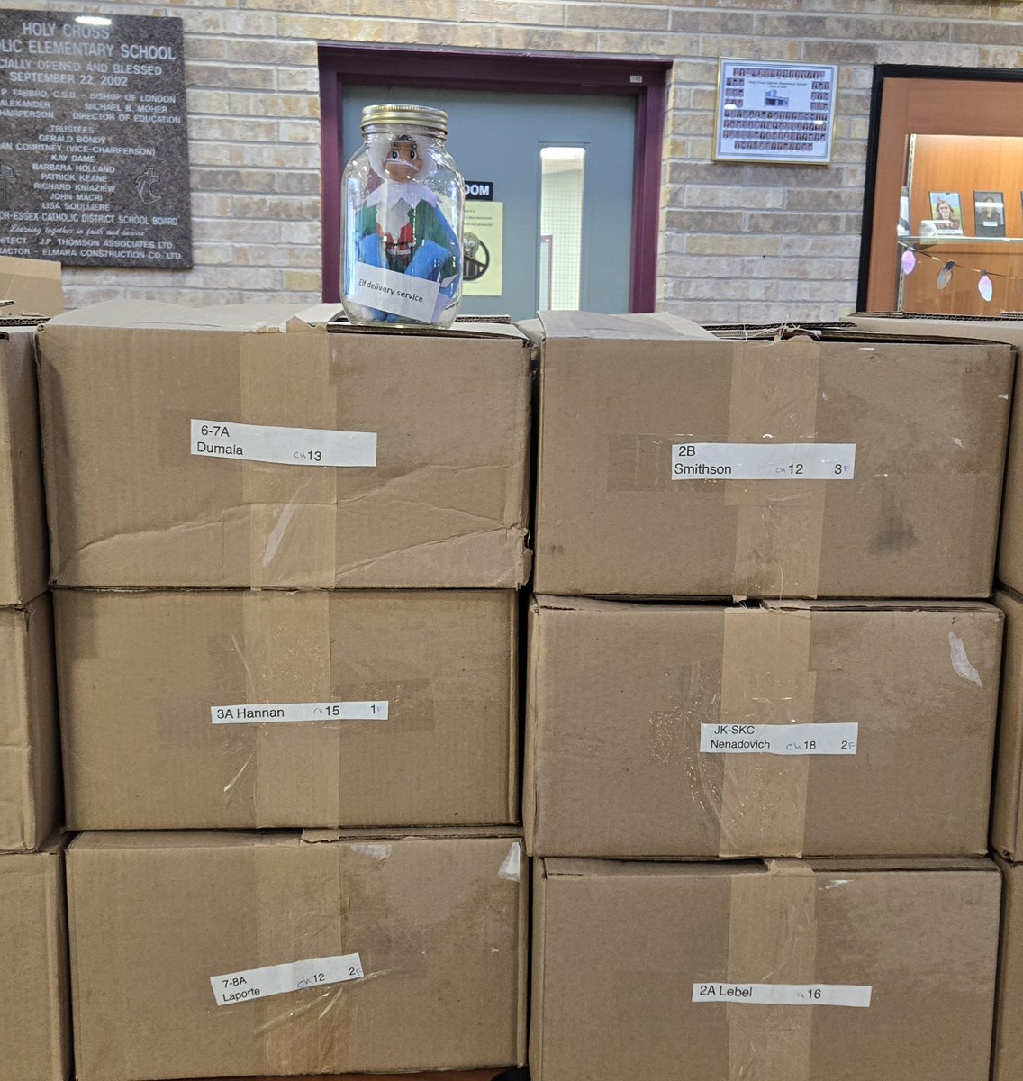 Not only did Walter join us and participated in our Christmas sweater day, but he also assisted with the hot lunch delivery!