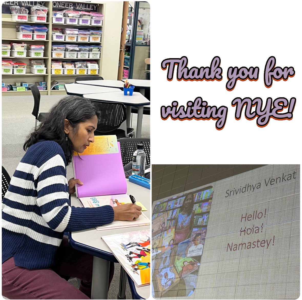 Thank you Anderson’s Bookshop for supporting the community and bringing amazing authors to our school! <a href="/ErinRodriguez27/">Erin Rodriguez</a> <a href="/BlondieReader/">Blaire Ranucci</a> <a href="/VenkatSrividhya/">Srividhya Venkat - Have you read SEEKER OF TRUTH?</a>! 📚♥️