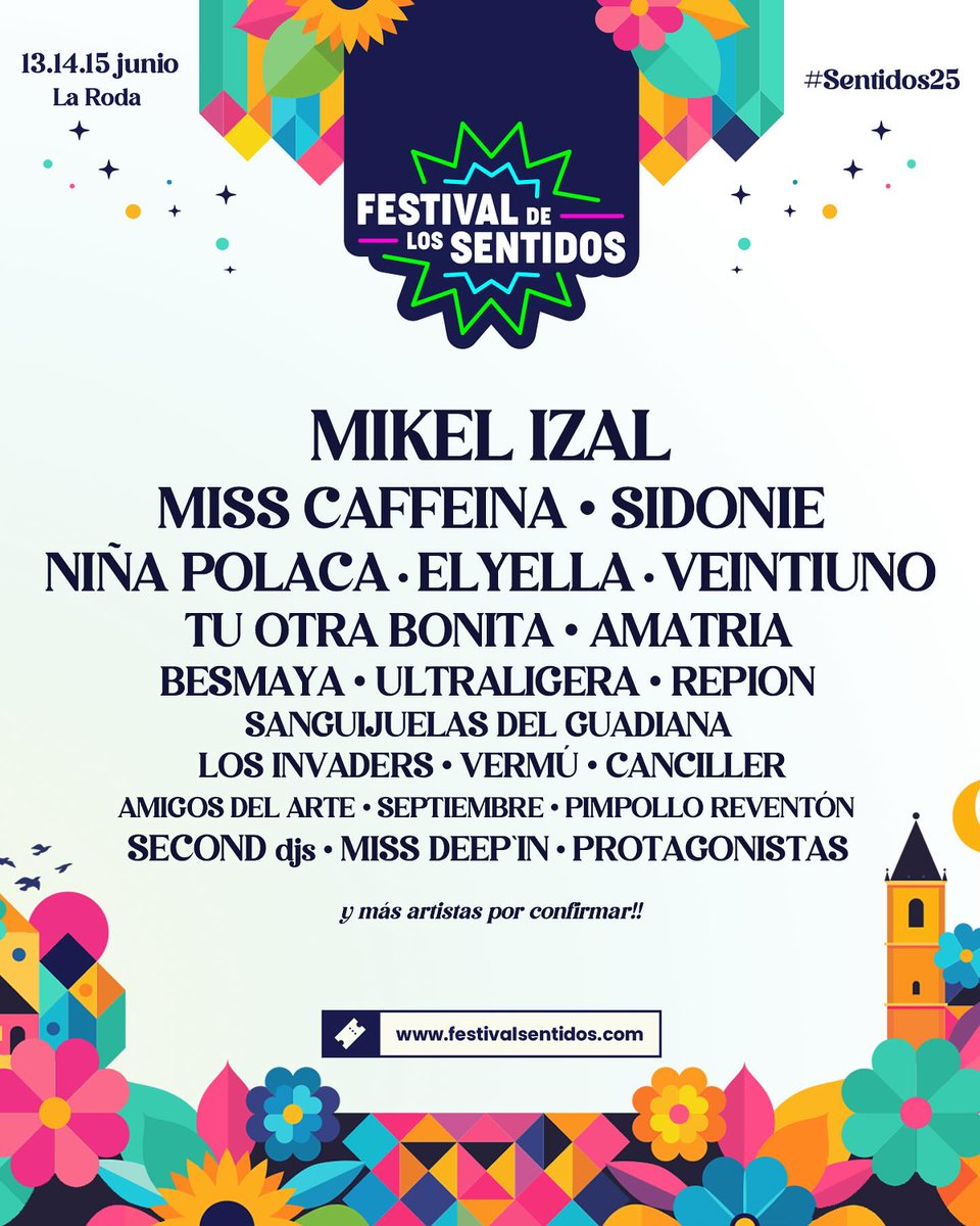 Alacant Indie (@alacantindie) on Twitter photo La otra noticia festivalera de hoy nos lleva a La Roda(Albacete), donde <a href="/misscaffeina/">Miss Caffeina</a>, <a href="/AmatriaSoy/">Amatria</a> o <a href="/LosInvadersband/">Los Invaders</a> son algunos de los nuevos confirmados para el <a href="/FdelosSentidos/">Festival de los Sentidos</a>(13-15/6/2025) <a href="/aytolaroda/">Ayuntamiento La Roda</a>
alacant-indie.blogspot.com/2024/12/festiv… La otra noticia festivalera de hoy nos lleva a La Roda(Albacete), donde <a href="/misscaffeina/">Miss Caffeina</a>, <a href="/AmatriaSoy/">Amatria</a> o <a href="/LosInvadersband/">Los Invaders</a> son algunos de los nuevos confirmados para el <a href="/FdelosSentidos/">Festival de los Sentidos</a>(13-15/6/2025) <a href="/aytolaroda/">Ayuntamiento La Roda</a>
alacant-indie.blogspot.com/2024/12/festiv…