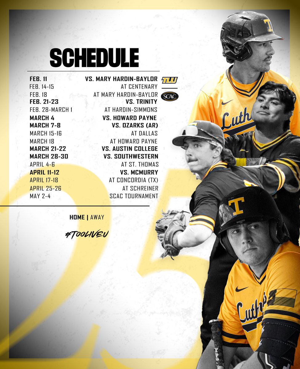 The wait is over.

The 2025 <a href="/TLU_Baseball/">TLU Baseball</a> schedule is out now!

#TooLiveU | #PupsUp