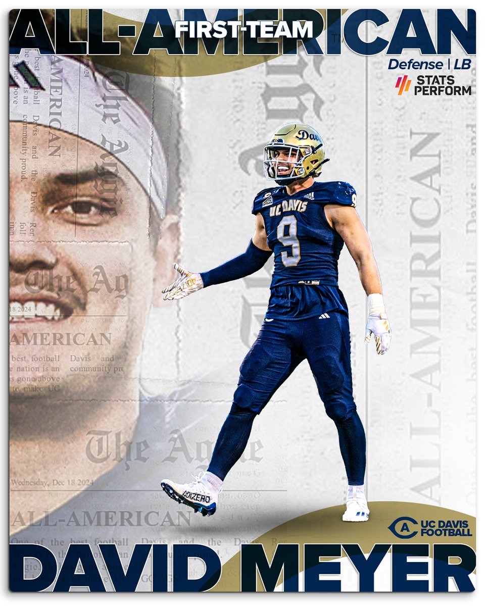 🇺🇸 𝗔𝗟𝗟-𝗔𝗠𝗘𝗥𝗜𝗖𝗔𝗡 🇺🇸

Buck Buchanan Award finalist and the team leader in tackles and interceptions has earned David Meyer All-American honors!! 😤

#GoAgs | #Shredville