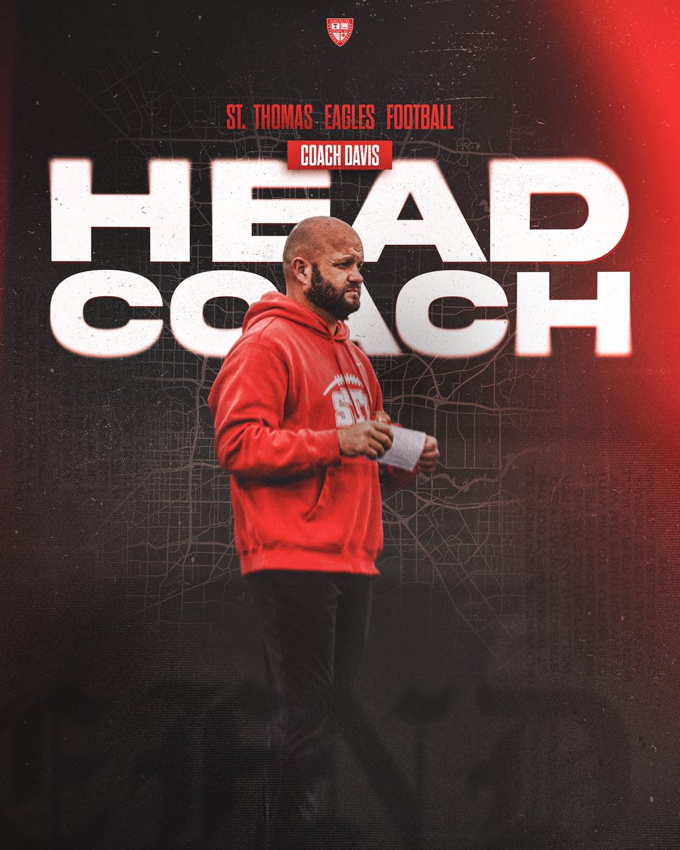 STHFootball's tweet photo. We are thankful for everything @CoachMcGuire16 did for @STHCatholic and wish him the best of luck going forward at @SavageStormFB as the next Offensive Coordinator.

We are excited to announce @CoachDavis82 as our next Head Football Coach and look forward to STH’s 125th year. https://t.co/AKBCcooYHA