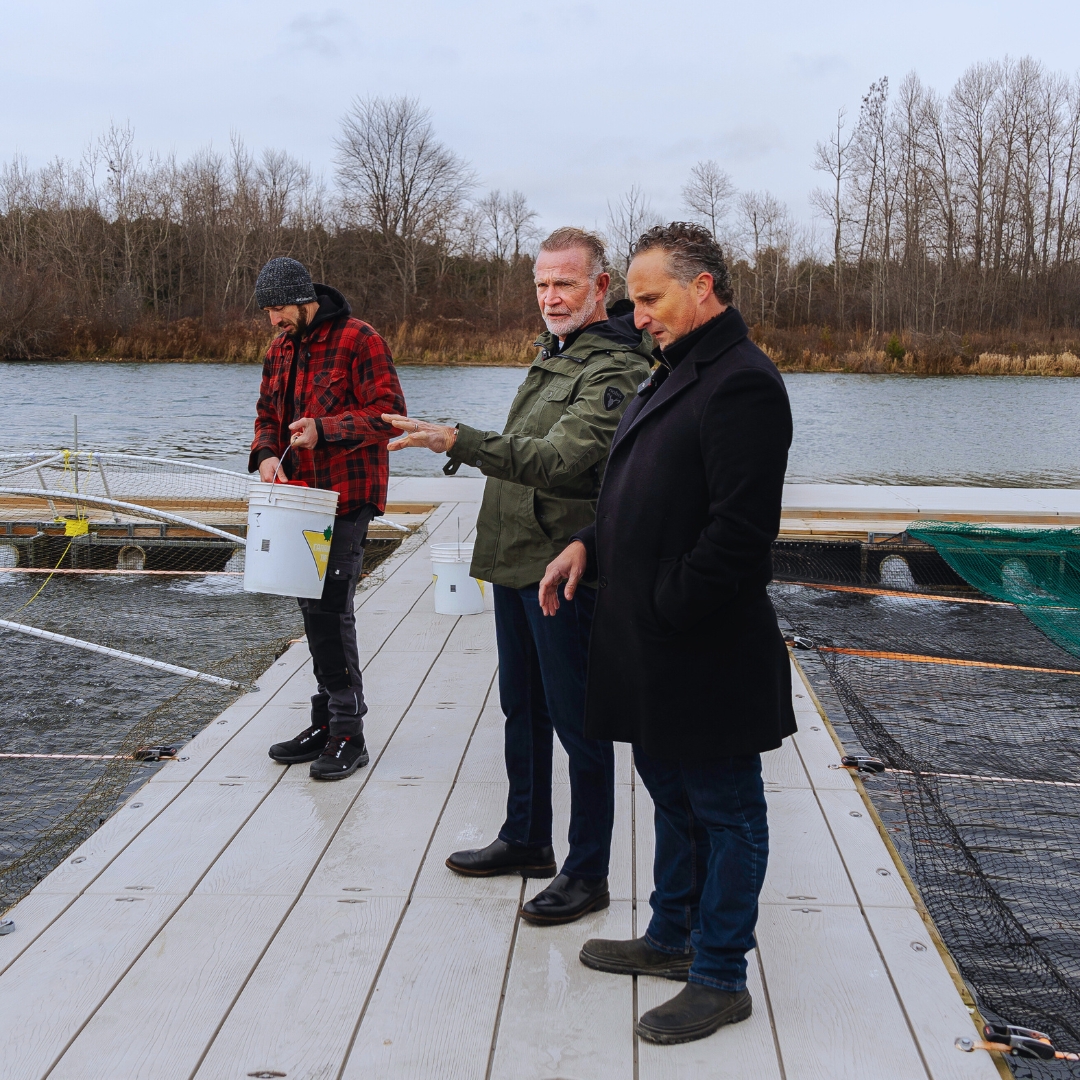 We’re incredibly grateful to <a href="/Chef_MarkMcEwan/">Mark McEwan</a>  for visiting one of our farms and sharing that our fish will make chefs happy! It was an honour to show him how we’re dedicated to delivering the highest quality, environmentally responsible fish in Ontario. <a href="/McEwanFoods/">McEwanFoods</a>