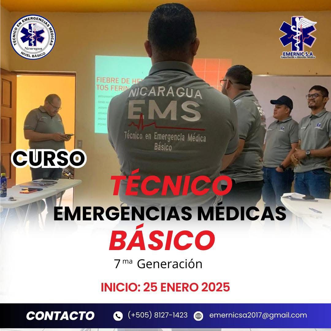 EmernicSA's tweet photo. 🌟 ¡Inscríbete en el Curso Técnico en Emergencias Médicas Básico! 🌟

🚑 ¡Forma parte de la primera línea de atención en emergencias! 🚑

¿Te apasiona la salud y la atención prehospitalaria? ¡Este curso es para ti!

🗓️ Fecha de inicio: 25 de enero 2025. https://t.co/96iICjJ9K4
