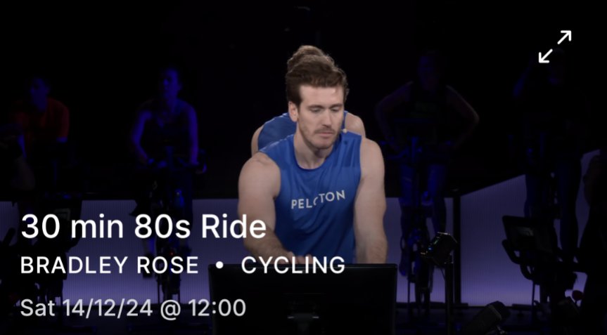 cathrynsetz's tweet photo. @onepeloton Bradley's recent 80s ride was epic - he mixed it up by getting off the bike and motivating everyone to the max. Absolute bangers too. Loved it! https://t.co/pqaJyuS2Ee