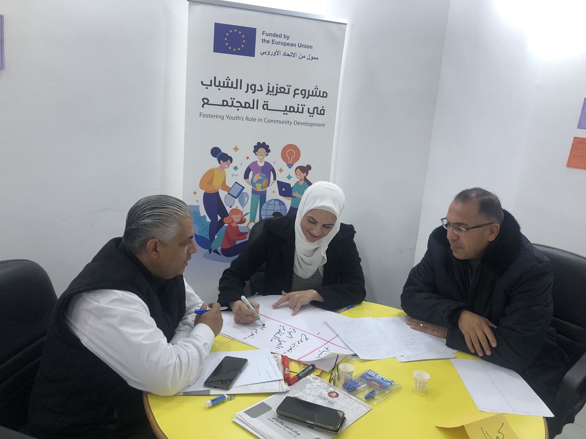 CDI_KHF's tweet photo. Building on our momentum at @HUcsccs!Today, we launched the Initiatives Design &amp; Implementation training, equipping staff with the tools to turn community needs into impactful actions. Funded by @EUinJordan, we're empowering youth for a brighter future @KHF_NHF 
#YouthEmpowerment https://t.co/F7YVnbzgcb